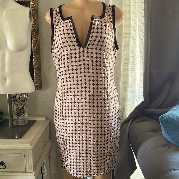 Vertigo Paris Dresses & Skirts - Vertigo Paris silk dress. Pink and brown polka dot. Large.